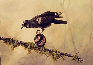 A Hard Act to Follow - detail crow -  by Linda Herzog